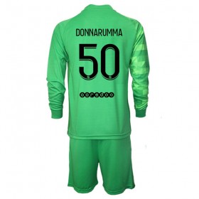 Paris Saint-Germain PSG Keeper Gianluigi Donnarumma 50 Barn Tredjedraktsett 2021-2022 Langermet (+ Korte bukser)